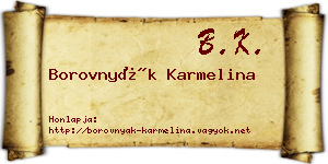 Borovnyák Karmelina névjegykártya